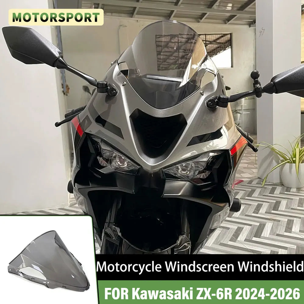 For Kawasaki ninja ZX-6R zx6r ZX6R ZX-6R 2024 2025 2026 Motorcycle Windscreen Windshield Wind Deflectors Double Shield Protector