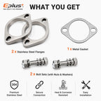 Eplus Car Motorcycle Exhaust pipe Muffler Flange Joint Kit Universal 2 Holes 304 Stainless Steel 51MM 63MM 76MM