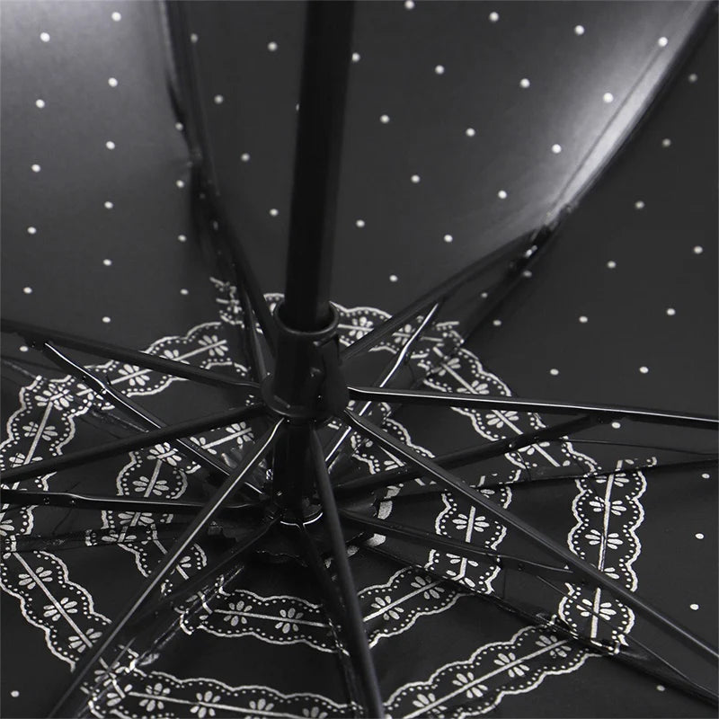 Vintage Lace Parasol Foldable Gothic Lolita Umbrella Lady Rain Anti-uv Protection Umbrella Dome Props Parasol Umbrella Lady