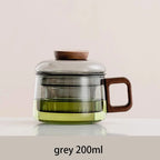 Heat-Resistant Glass Tea Cup With Filter Multi-Purpose Tea Separation Mug Wooden Handle Coffee Cup Kung Fu Teaware 200ml