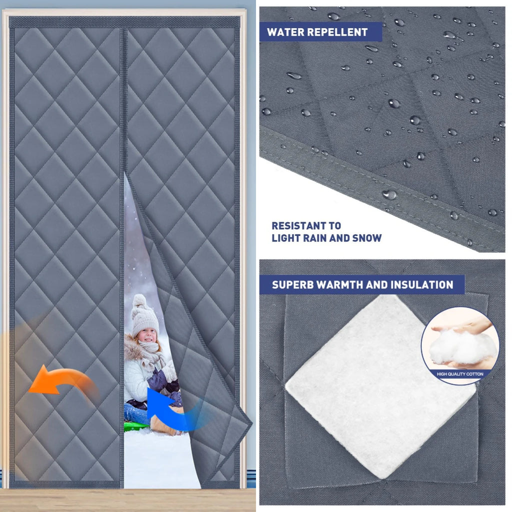 Magnetic Thermal Insulated Door Curtain Energy-Saving Privacy-Protecting Windproof Waterproof Cotton Curtain for Heater Room