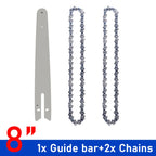 8 Inch Chainsaw Guide Bar And Saw Chain Set 45 Drive Link Electric Saw 1/4''P for Brushless Electric Saw Wood Cutter Spare Chain