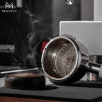 MUVNA Espresso Filter Basket 58mm 18g Micro Sieve 304 Stainless Steel, Silver