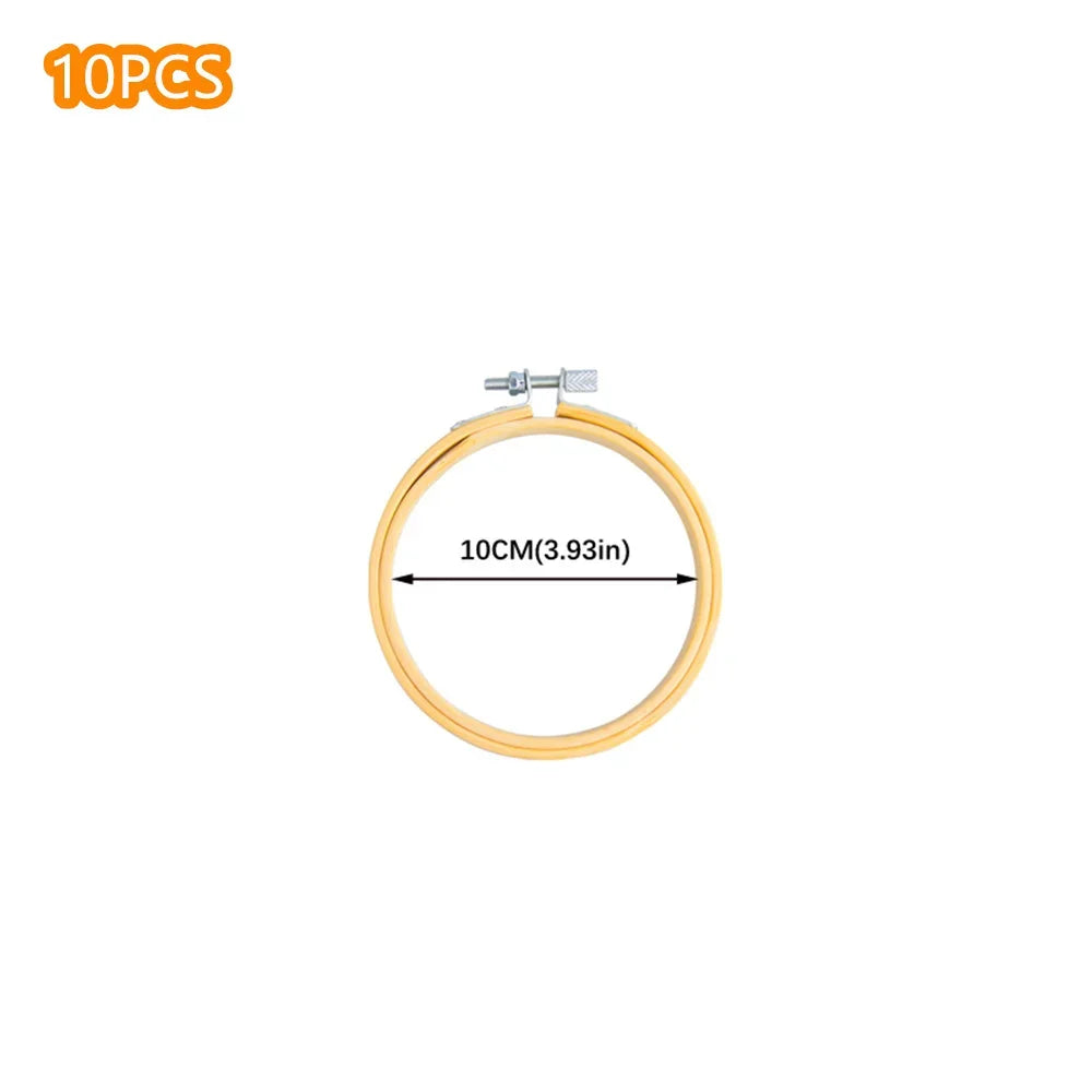 10pcs/Set 10-40cm Wooden Embroidery Hoops Frame Set Bamboo Embroidery Hoop Rings For DIY Cross Stitch Needle Craft Tool