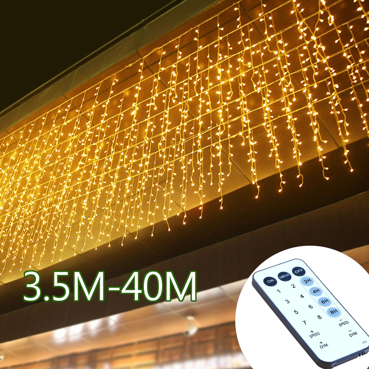 Icicle String Lights Outdoor LED Fairy Lights Garland For New Year Party Wedding Garden Terrace Christmas Decoration Lamps