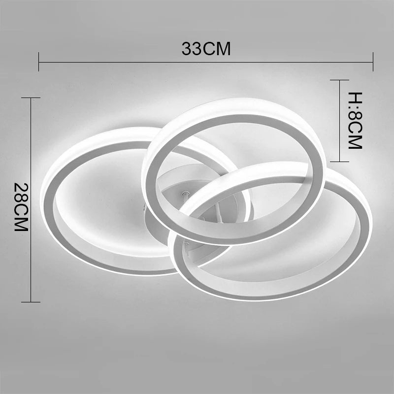 LED Ceiling Light Fixture, Black or White, Warm/Cold/CCT Options, Indoor Flush Mount