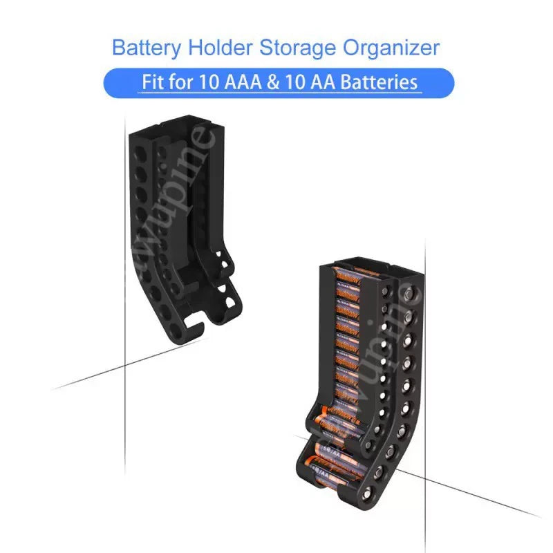 10 Pcs AAA&AA Battery Wall Mounted Storage Bracket Holder Sorting Display Rack Battery Storage Organizer Combo Keeper Dispense