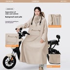 Raincoat integrated full-length thickened rainstorm proof electric battery motorcycle rain proof one-piece poncho for adults