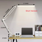 10W LED Desk Lamp with Clamp Swing Arm Eye-Caring Dimmable Desk Light 10 Brightness Levels 3 Modes USB Charging
