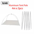 (2pcs/pair) Camping Tent Pole Aluminum Replacement Fittings 3.6m 4m 4.4m Outdoor Tent Rod Camping Repair Accessories