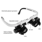8X 15X 23X Adjustable Dual Polished Crystal Acrylic Lens Jewelry Watch Repair Magnifier Glass Head Eye Loupe Measurement Tools