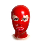 Red Latex Mask Catsuits Bodysuit Hood Cosplay Mask Party Latex Hoods Rubber Hood