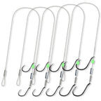 ZYZHE 1pc Fishing Stinger Rigs with 49 Strands Steel Wire Double Hooks For Freshwater Saltwater Fishing Live Bait Rigs