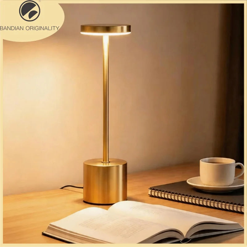 LED Touch Sensor Table Lamp USB Rechargeable Portable Night Light, Gold/Rose Gold/Silver/Black