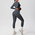 Hamidou Women's 2pc Yoga Set with Built-In Bra Top & Pocket Leggings, S-XL