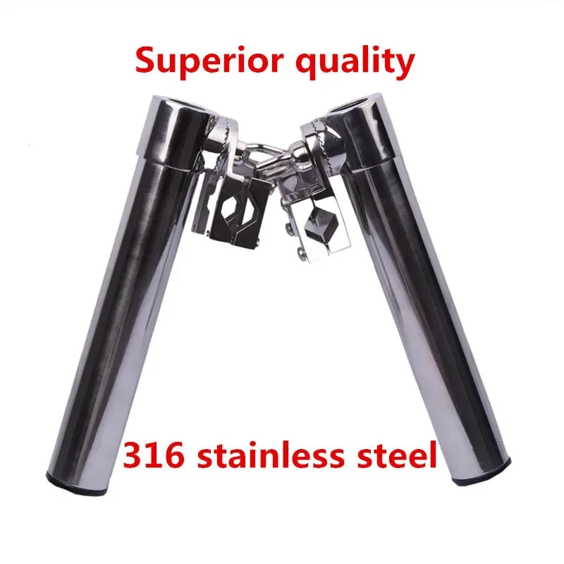Boat Fishing Rod Holder, 316 Stainless Steel, Clamp-on, Marine Yacht Rod Pod, Fishing Tool, High Quality, 1"