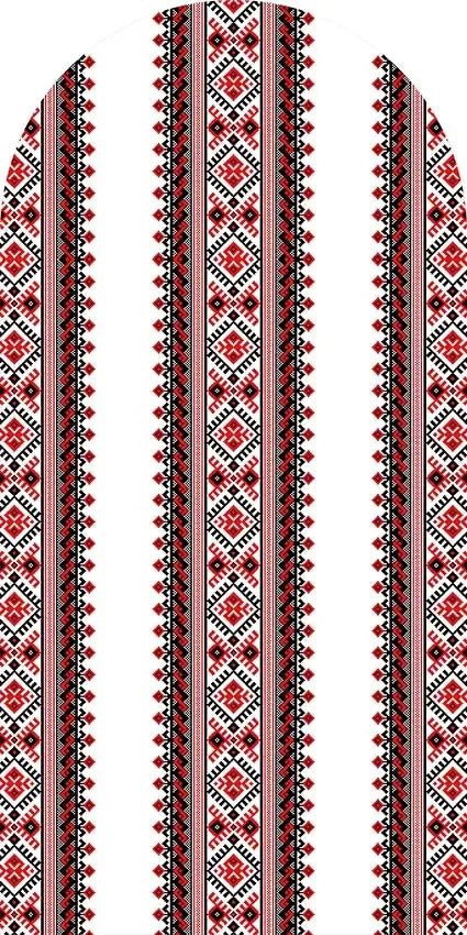 Red Embroidered Hibiscus Pattern Arched Background Cover for Birthday Bride Shower Decoration Photography Background