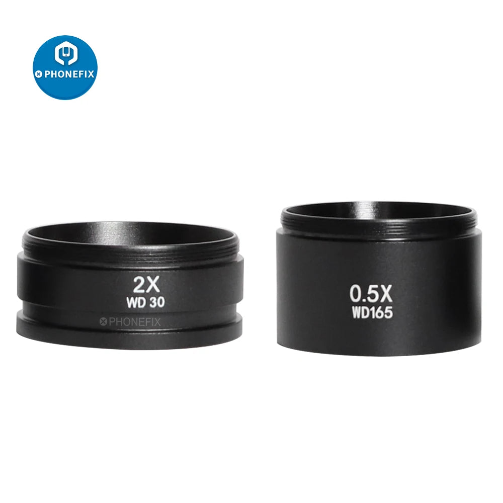 WD165 0.5X 0.7X 1.0X 2.0X Auxiliary Objective Lens Microscope Barlow Lens Objective For Trinocular Stereo Zoom Microscope Camera