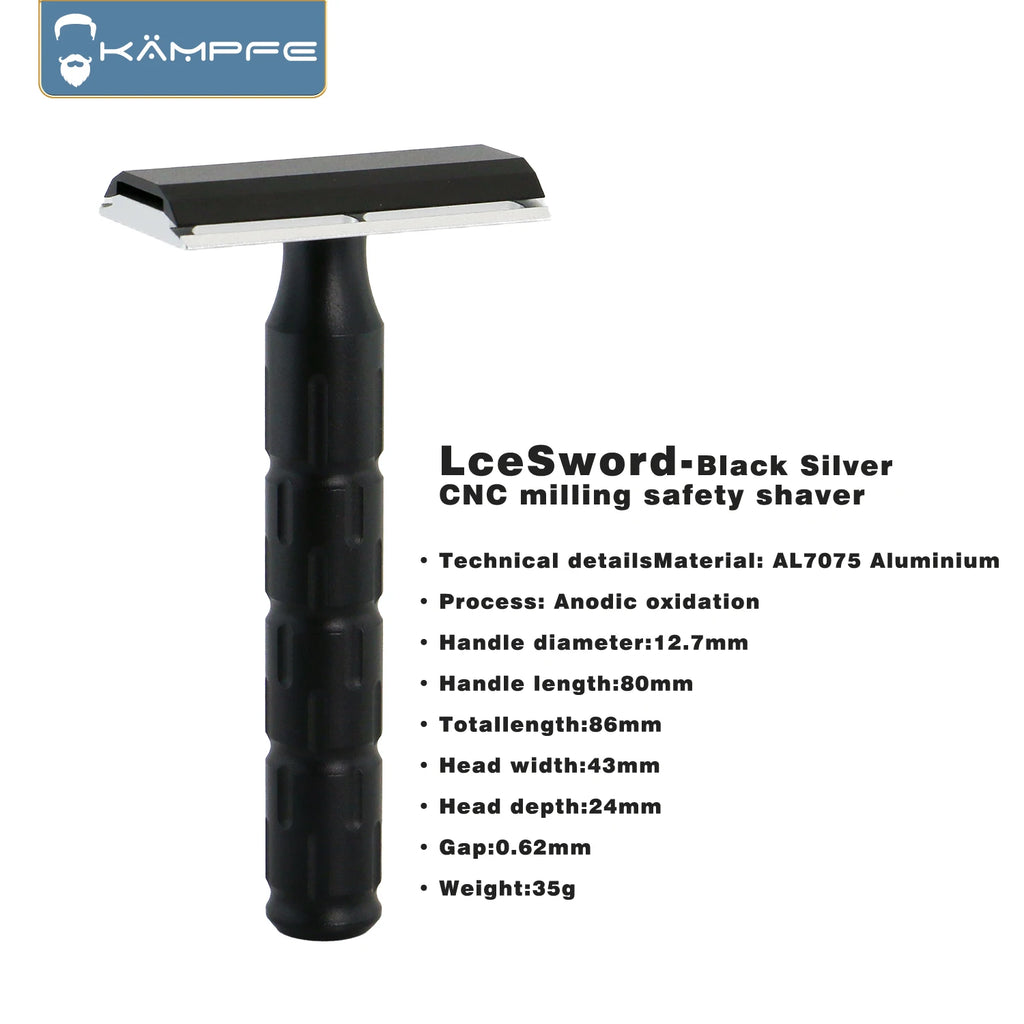 KAMPFE CNC milling high-quality AL7075 aluminum double-edged safety shaver men's exquisite gift hair salon tool