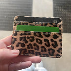 Classics Leopard Print PU Leather Card Wallet Fashoin Bus Id Business Coin Money Thin Card Holder for Men & Women