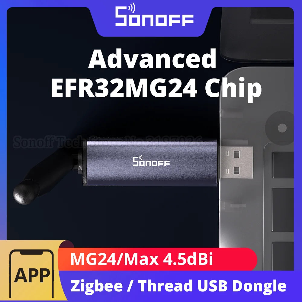 SONOFF Dongle Plus MG24 Zigbee/Thread USB Dongle EFR32MG24, 4.5dBi Antenna, Aluminum