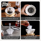 Bincoo Filter Paper Holder, Heat-Resistant Tritan Coffee Press Ring, Pour Over Assistant, Household Coffee Accessory