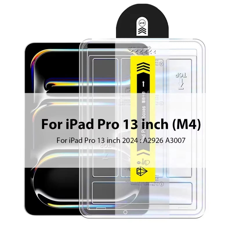 2pcs Easy to Install HD Tempered Glass Screen Protector For iPad Pro 13 12.9 M4 Air 11 M3 M2 5 4 Mini 6 7 9 9th 10 10th A16 Film