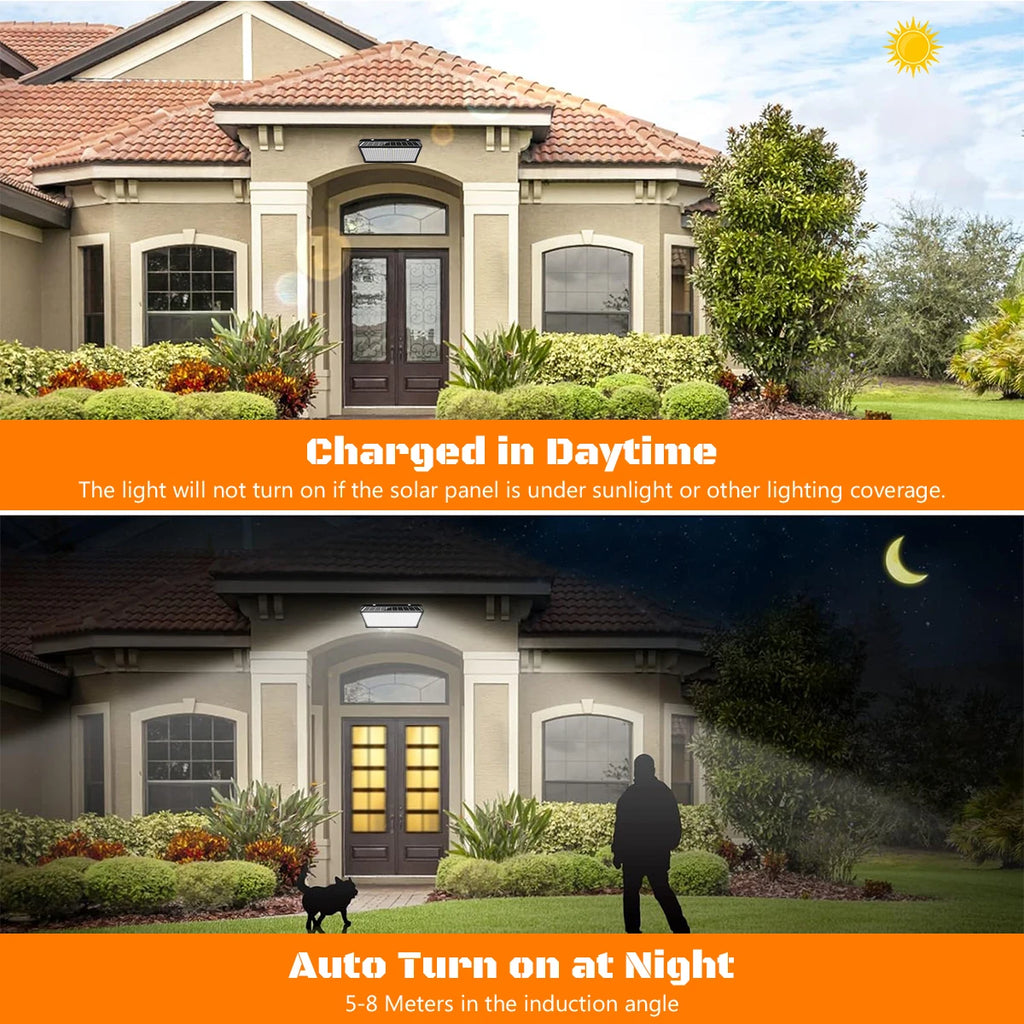 Super Bright Solar Wall Lamp Solar Lights Outdoor Solar Powered Flood Lights with 3 Mode IP65 Waterproof for Outside Yard Street