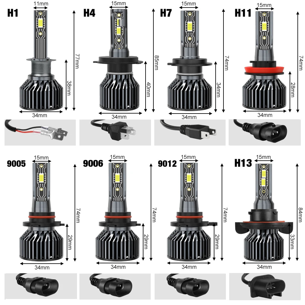 XSTORM LED Headlight Bulb with Canbus, choose socket H1 H4 H7 H8/H11 9005 9006 9012 H13