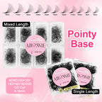 ABONNIE 500 Fans Loose Fan Lashes Extensions 6D-20D 8-18mm Pointy Base Premade Medium Stem Sharp Thin Russian Volume Eyelash