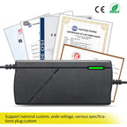 48V/60V/72V Charger 2A/5A Lithium-ion Battery Pack Charger 54.6V/67.2V/84V Intelligent Fast Charging EU Plug With Cooling Fan