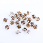 100 Sets 6/8mm Glass Rivets Rhinestone Glitter Crystal AB Silver Edge Stones Studs With Care Rhinestones for DIY Crafts Leather