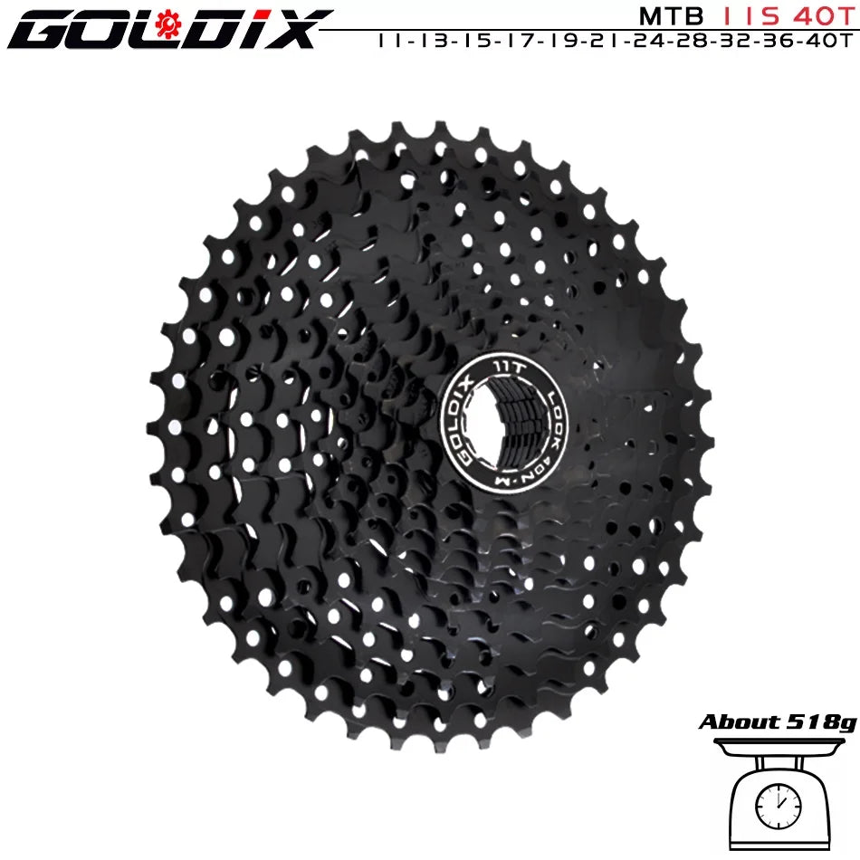 GOLDIX Black MTB Cassete 8/9/10/11/12 Speed 40/42/46/50/50T K7 8/9/10/11/12v Bicycle Freewheel Bicycle Sprocket for Shimano/SRAM