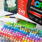 Acrylic Paint Soft Brush Markers Set, Soft Brush Tip Paint Pens and Paint Markers, Acrylic Paint Pens for Wood, Stone, Canvas