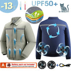 Summer 4 Fans Air Conditioning Cooling Vest Men Women Ultralight Outdoor Jacket Sun Protection Windbreaker Travel Fishing Sports