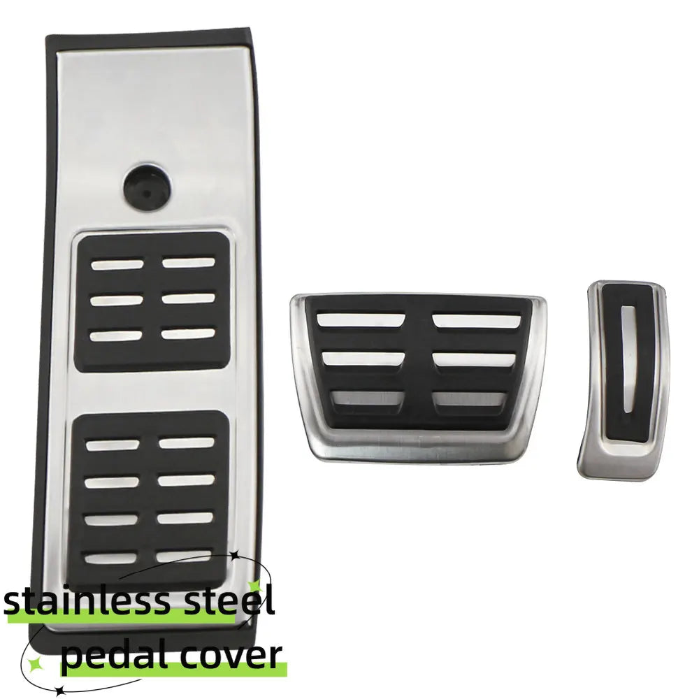 Audi Q5 FY 2018-2022 LHD Stainless Steel Pedal Covers Set, AT/MT with Foot Rest