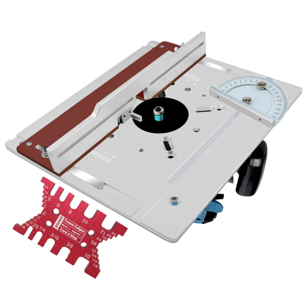 Aluminium Router Table Insert Plate with Sliding Tenoning Fence Electric Wood Milling Miter Gauge Guide Kit carpenter Slotting