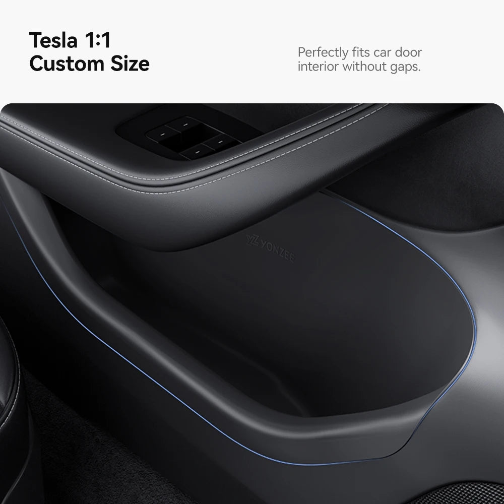 YZ For Tesla Model 3/Y/YL Juniper Highland Door Side Storage Box Full-Cover Front and Rear Interior Storage Box Accessories