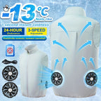 Lightweight Outdoor Work Cooling Vest - Men's 3-Speed 9-Blade Fan System for Camping, Fishing, Construction & Heat Relief