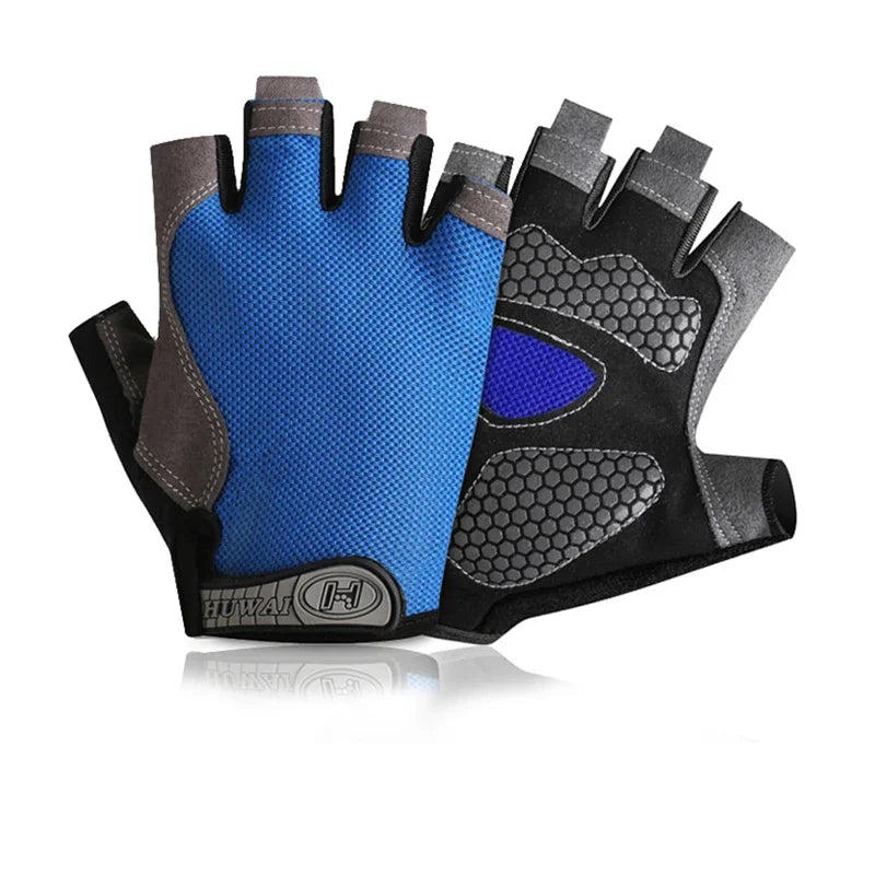 Half Finger Cycling Gloves Men Women Anti Slip Shock Breathable Summer Bicycle Gloves Fingerless Sports Gym Training Bike Gloves