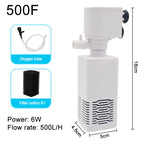 Aquarium Filter Pump Fish Tank Submersible Silent Air Oxygen Aerator Water Change Pump Aquarium Air Pump Wave Maker 220v