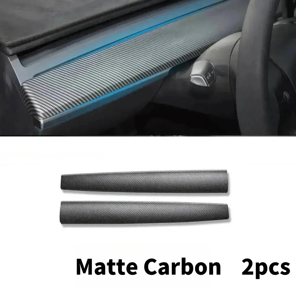 Car Dashboard Cover For Tesla Model 3 Y Door Dash Trim Panel Carbon Fibre ABS Interior Accessories Sticker 2021-2024 New