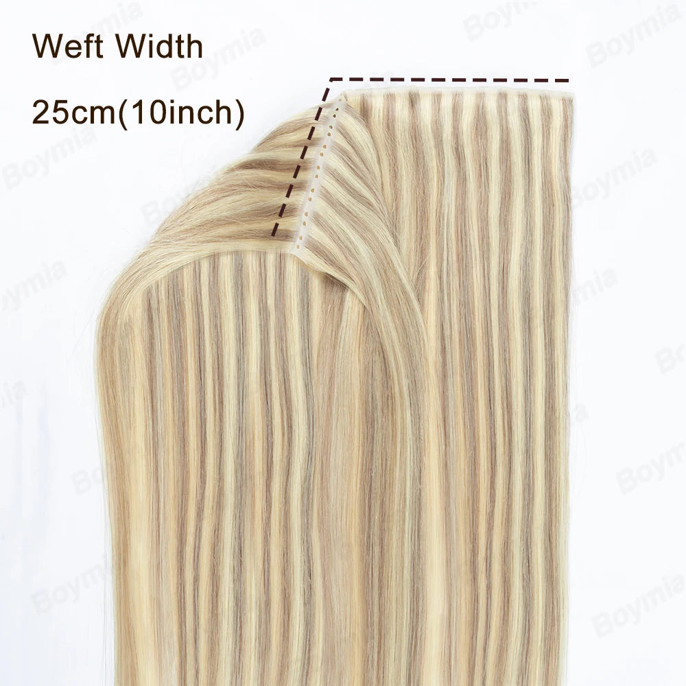 Butterfly Weft Extensions Human Hair Hand Tied Invisible PU Bundles Hole Flat Remy Twin Tabs PU Weft Free Beads 40-50g/Pack