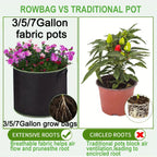 3/5/7 Gallon Grow Bags for Vegetable/Flower/Plant Fabric Pots with Handles Reinforced Aeration Planting Bags for Vegetables