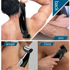 New Electric Back Shaver USB Charging Back Hair Removal Device with Handle All Machine Body Waterproof Back Hair Trimmer Men