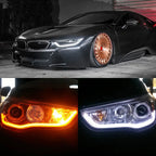 2PCS DRL Flowing LED Light Strip 30cm 45cm 60cm Car Daytime Running Light Flexible LED Yellow Flowing Signal Lamp Universal 12V