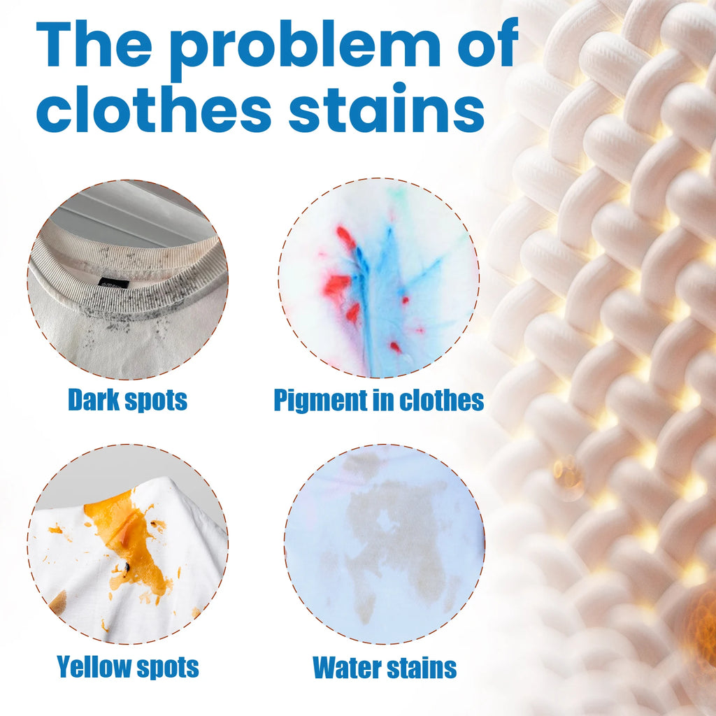 Clothes cleaner; Laundry detergent for cleaning and removing stubborn stains, oil stains, and yellowing; dry cleaning agent