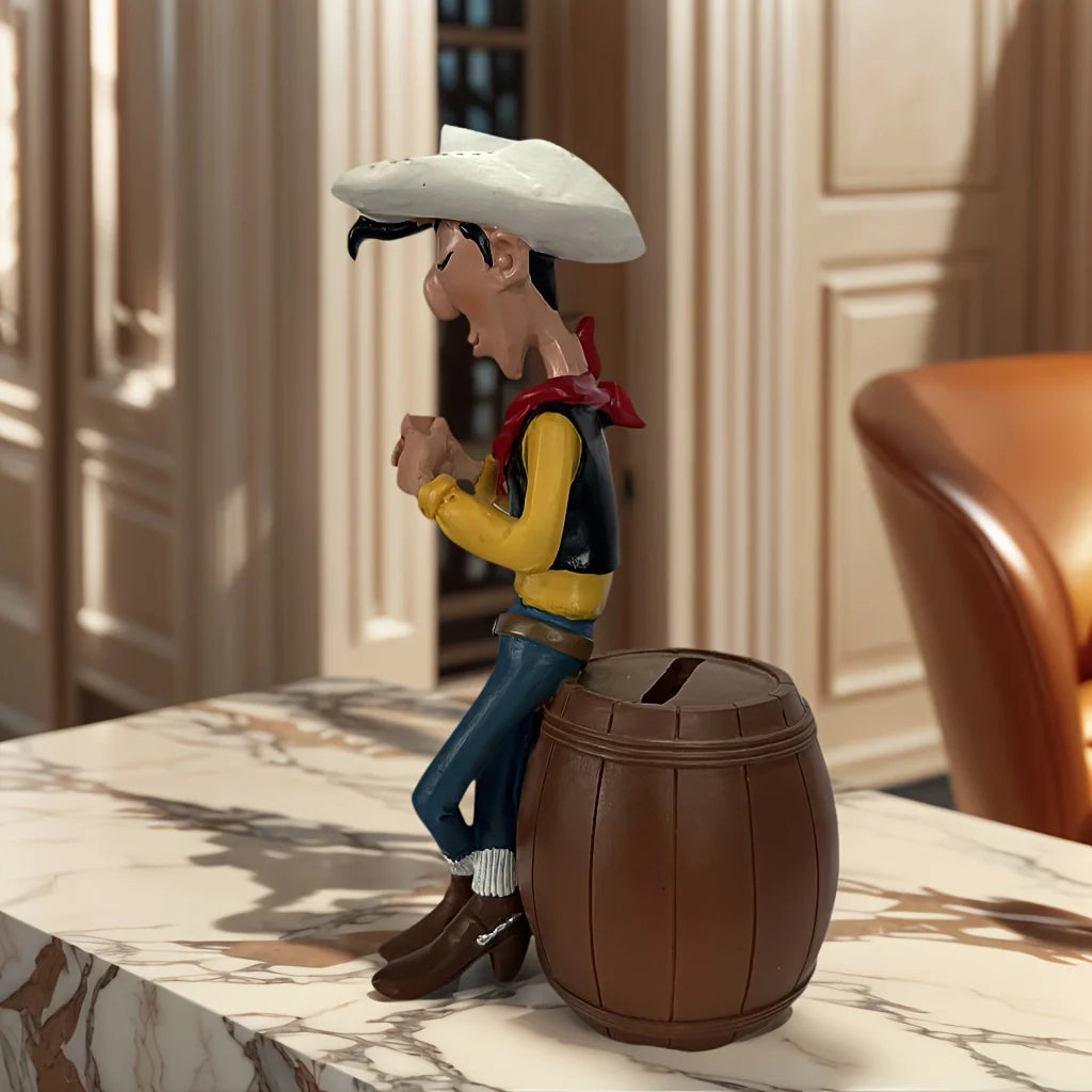Creative Cowboy Figure Statue Ornament，Cowboy Style Money Box， Living Room、The perfect choice for TV cabinet office decoration