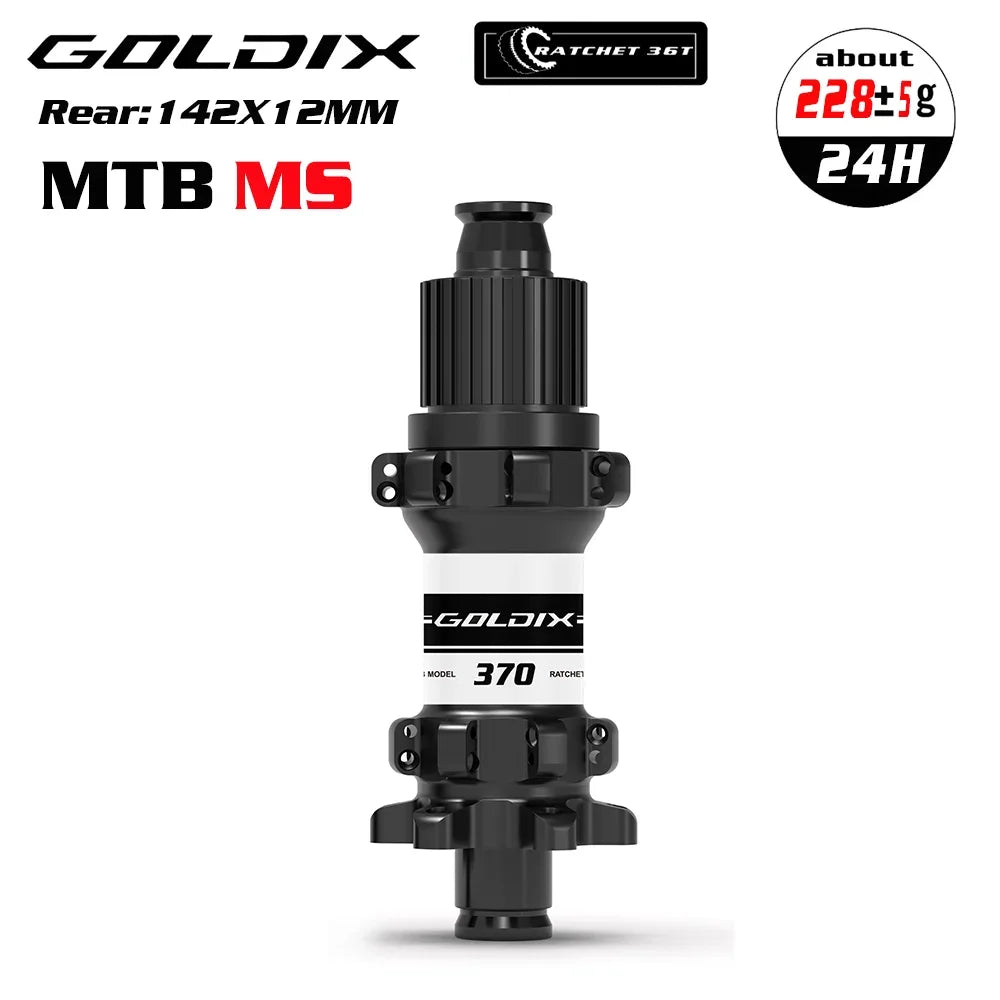 GOLDIX M370 Bicycle Hub 24H Sealed Bearing 6-bolt Disc Brake Straight Pull 24 Holes Ratchet 36T BOOST MTB Hub for Shimano SRAM