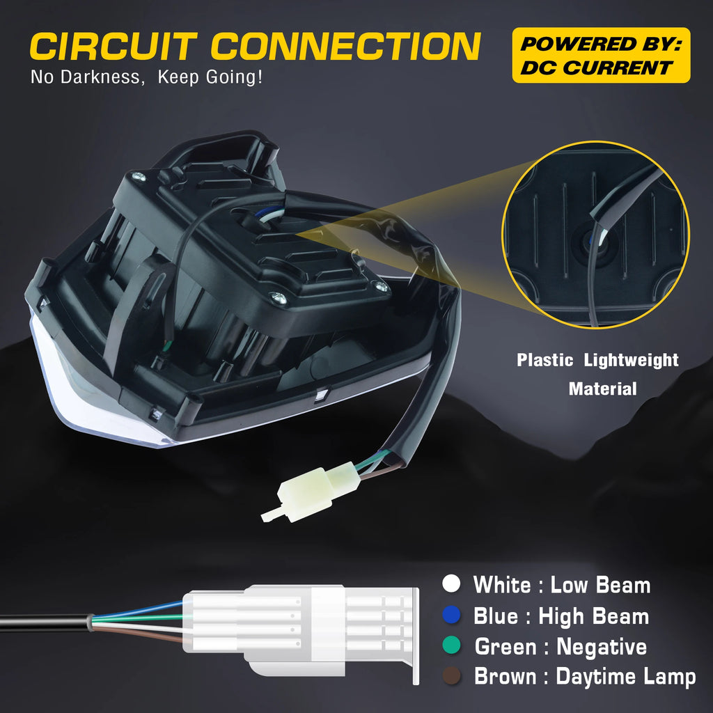 Powerzone Motorcycle LED Headlight Plate for KTM EXC XC SX MX XC 125 250 300 450 Supermoto Enduro Universal Dirt Bike Headlights